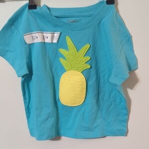 Cat & Jack Turquoise Tee with Pineapple Design
